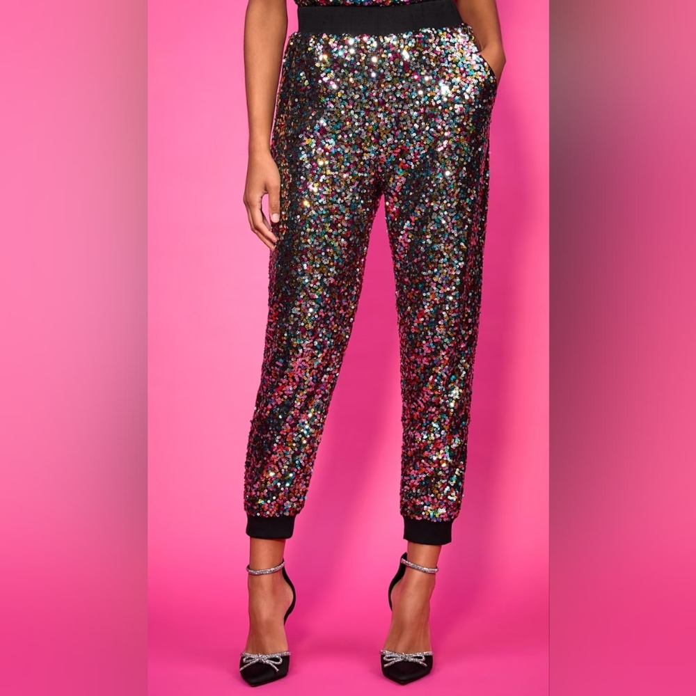 Raimbow Sequin Joggers | L | NWT